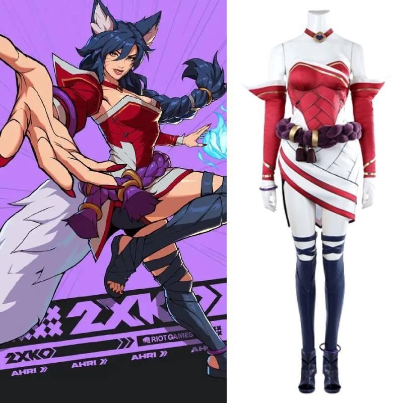 Cosplay Ahri Costume Anime Dress Halloween Roleplay Gifts Performance Stage