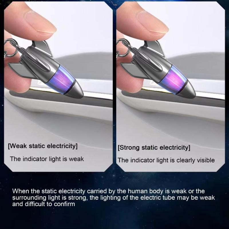 Car Static Eliminator Discharger Keychain Pendant Novel Rocket Design Anti-Static Device For Car Metal Door Handle