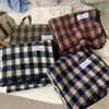 Korean Style Plaid Tassel Scarf – Winter Student Shawl & Warm Bib