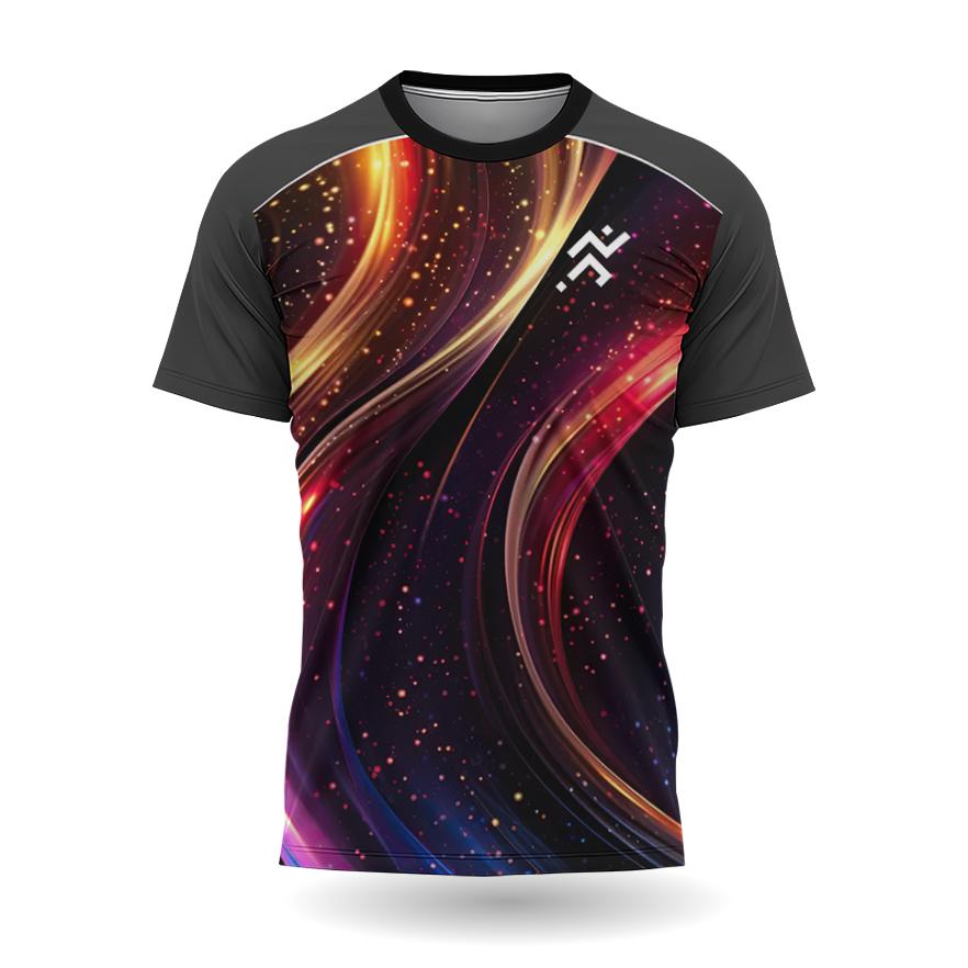 Tricou pentru bărbați Sport în aer liber Tricouri pentru alergare amuzant cu imprimeu în gradient, cu uscare rapidă, top cu mânecă scurtă, ocazional de vară, cu decolteu în formă de tricou.