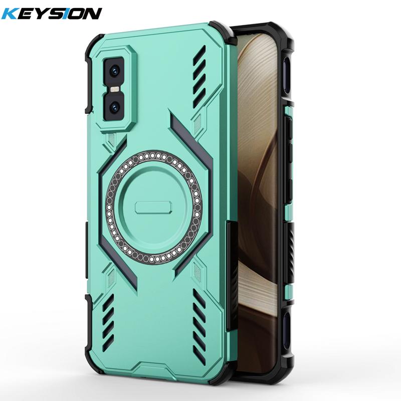 KEYSION Hollow Heat Dissipation Case for Infinix GT 30 Pro 5G TPU+PC Magnetic Cooling Shockproof Phone Cover for Infinix GT 30