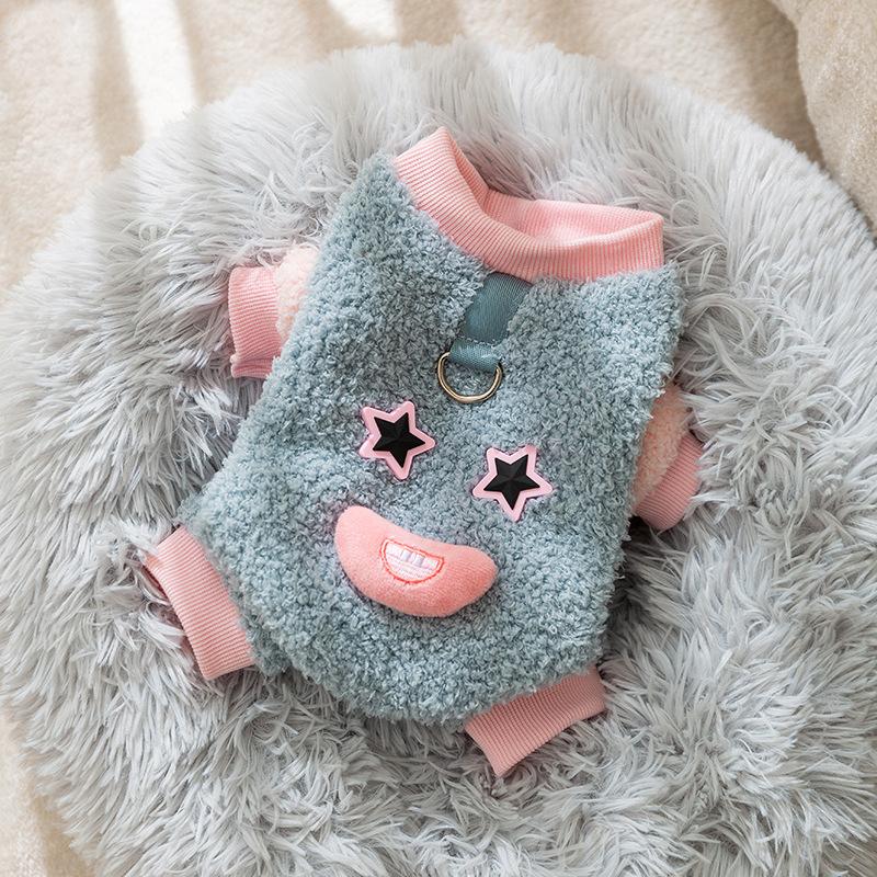 

Собака Квад Забавный Сосисочный Рот Теплый Маленький Большой Медведь Тедди Фланель Тяга Одежда для Питомцев M (recommended weight 5-4 kg) бонди синий