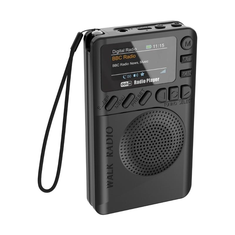

Кишеньковий DAB цифровий радіоприймач, MP3-плеєр, FM-радіо з кольоровим дисплеєм 1,47 дюйма, хороший динамік для прогулянок, бігу 1