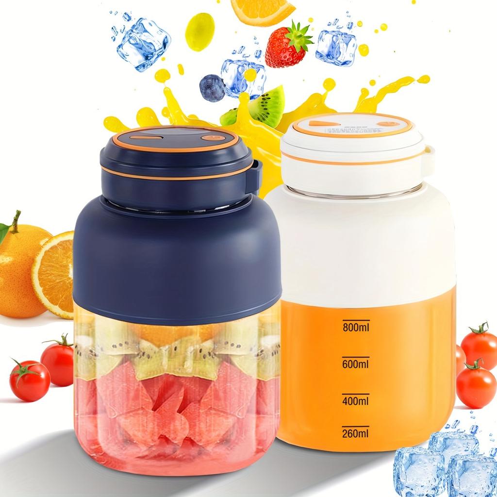 Portable USB Rechargeable Electric Juice Cup, 1300 ML Large Capacity, Multifunctional Fruit Juicer, Mini Blender To Make Milkshakes, Smoothies, Juice