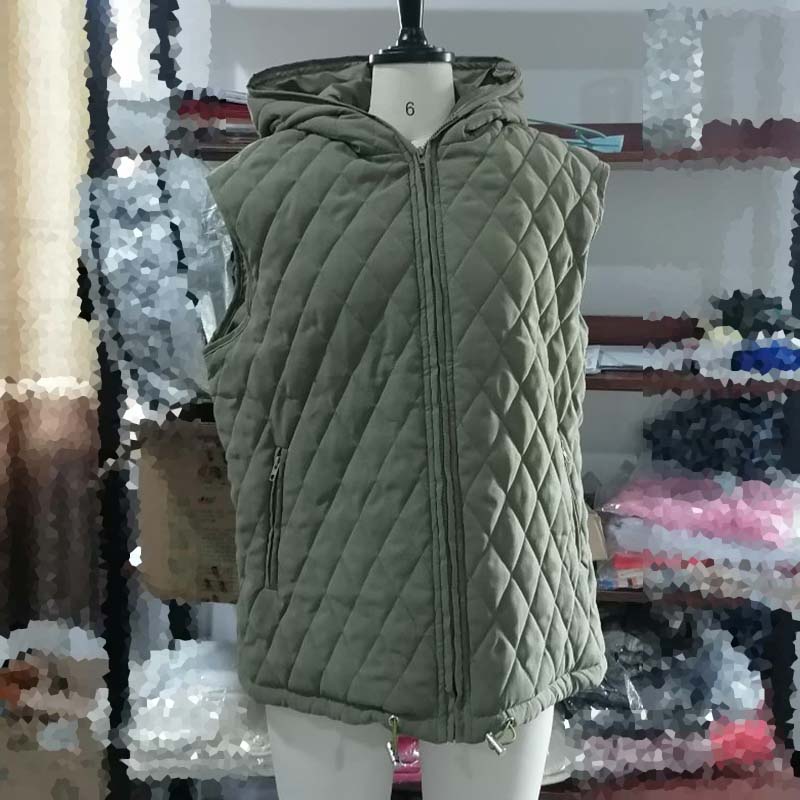 Hooded Cotton Vest Solid Color Sleeveless Jacket Women's Loose Warm Lightweight Cotton Clothing Harajuku Style Casual Autumn and Winter