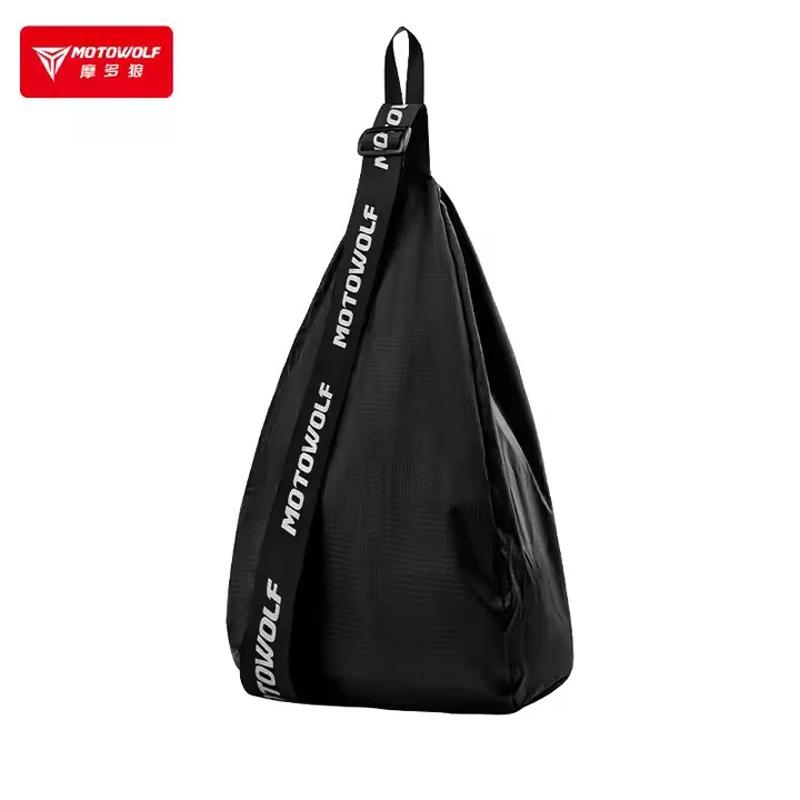 Motowolf Waterproof Motorcycle Helmet Bags Men Travel Moto Bags Reflective Large Capacity Biker Helmet Backpack Accessories чёрный