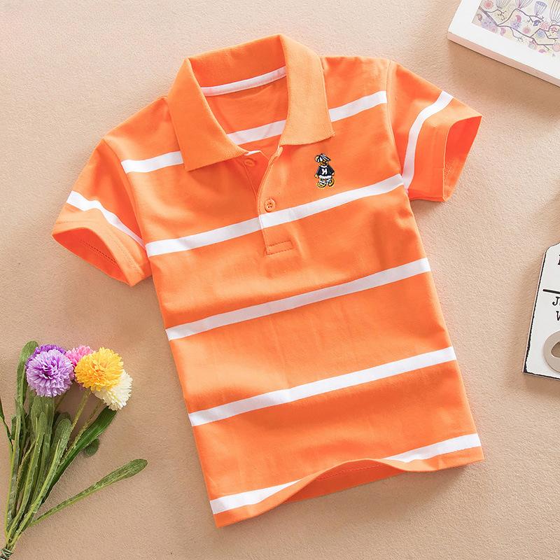 Striped Korean Style Casual Children's Short-sleeved Cotton T-shirts for Boys and Girls, Baby and Children's Bottoming Shirt