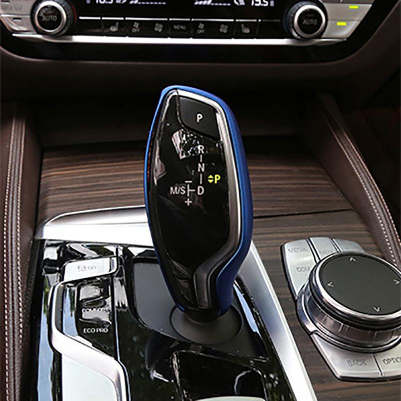 

Автомобильная ручка переключения передач из углеродного волокна, чехол для кнопок, декоративная наклейка, отделка для автомобиля BMW G30 G32 G11 X3 G01 X4 G02 синий