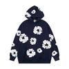 Felpa con cappuccio floreale trendy marca americana pullover casual ampio con stampa digitale per uomo e donna