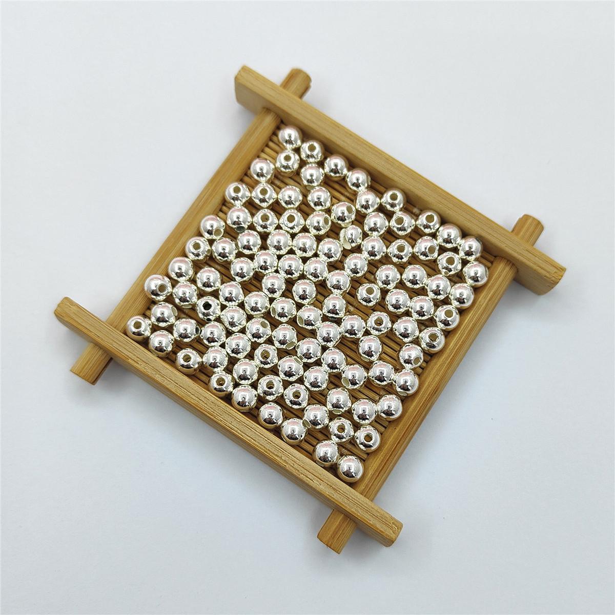 

100 шт. 6/8 мм серьги «сделай сам», ювелирные изделия для ожерелья, браслета, распорки, свободные бусины, акриловые круглые 6mm серебряный