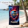 Arsenal Custom Name Printed Beach Towel Personalized Soft Towel For Swimming Beach Travel