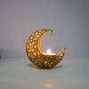 Wrought Iron Crescent and Middle Eastern Hollow Aromatherapy Candlestick - Tabletop Decorative Aromatherapy Burner, Suitable for Dinner Parties