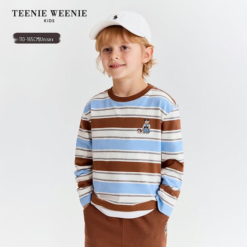 Teenie Weenie Kids Bear Casual Color-Block Stripe Long-Sleeve T-Shirt 160