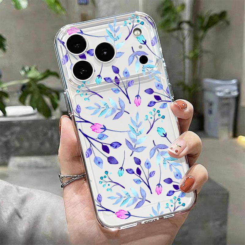 Vintage Floral Pattern Case For iPhone 17 Pro Max Coque iPhone 16 15 14 13 12 Pro Max 11 Clear TPU Silicone Soft Cover