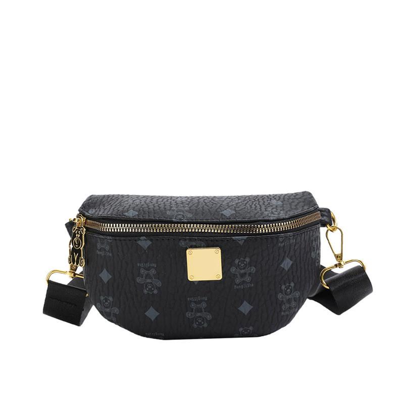 Bear Print Cute Casual Single Shoulder Crossbody Chest Bag Kids Fashion Gift