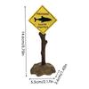 Funny Resin Shark Warning Road Sign Aquarium Ornament, Mini Underwater Landscape Decor Accessory for Fish Tank Landscaping