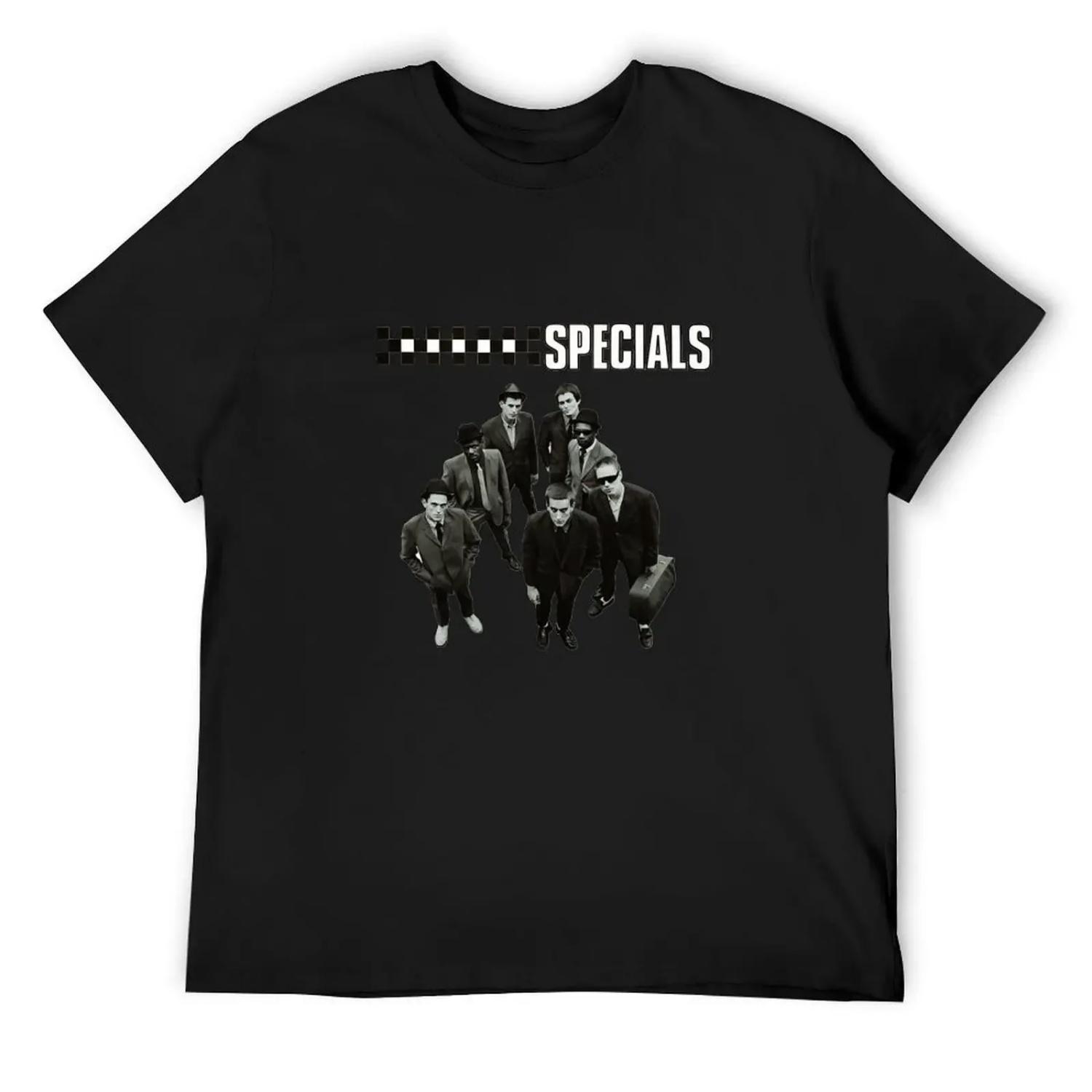 

Группа The Specials, популярная благодаря многим песням и альбомам, поражает публику. Футболка The Specials, мужские футболки большого размера. S чёрный