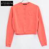 CABaN 39-02-34-02001 Orange Cotton X Cashmere Crew Neck Button Knit Cardigan Tops XS OrangeUsed