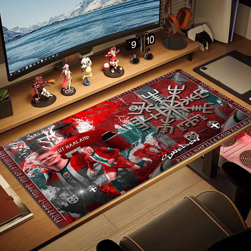 Erling Haaland Color Mouse Pad Large Gaming Table Cushion Non-slip Laptop Tablet Big Mousepad XXL Mat Mini PC Playmat With Lock Edge