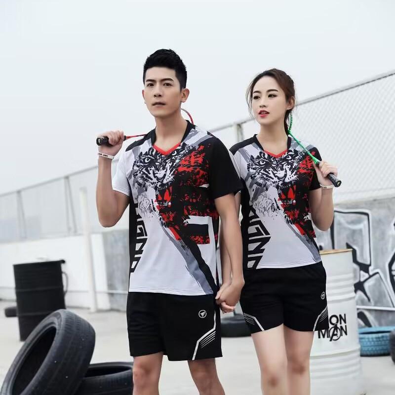 Kurzarm Sport Set Herren Damen Badminton Tischtennis Tennis Outfit Atmungsaktive Sportbekleidung