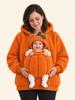Casaco de Lã com Bolso Canguru de Pelúcia Feminino para Outono Inverno Roupa Infantil