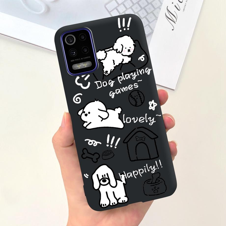 For LG K52 Q52 2020 Phone Case Soft Matte Silicone Capa For LGK52 LGQ52 2020 Funda Goothic Style Cartoon Back Cover Cute Pattern