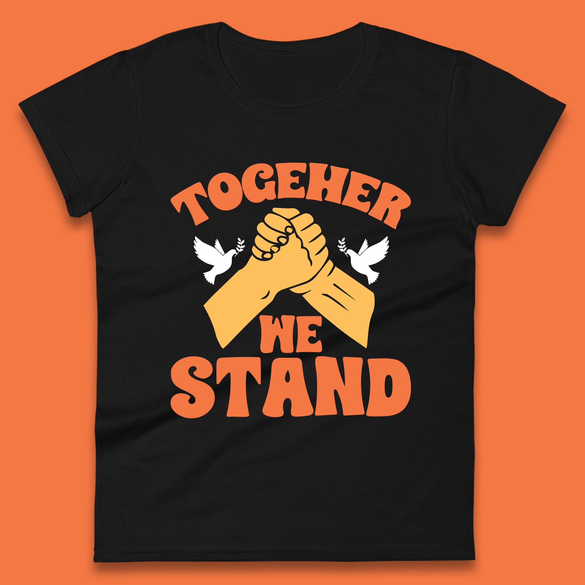 Together We Stand Handshake All Lives Matter Equality Social Justice Womens Tee T Shirt Mens Tops Unisex Top M