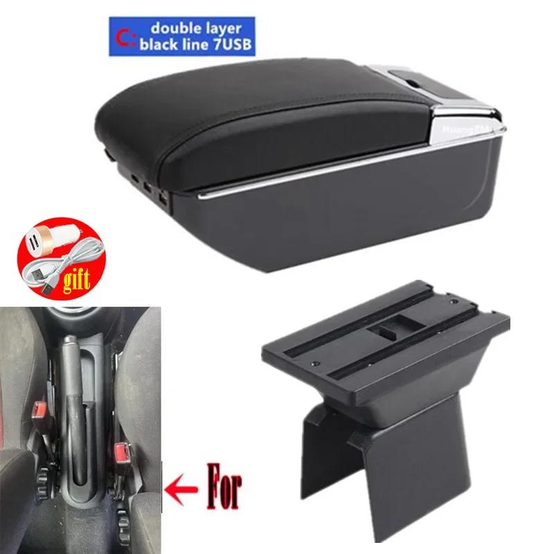 For Ford Fusion Armrest box For Ford Fiesta Mk5 Car armrest box Central storage Box Retrofit with USB Car Accessories