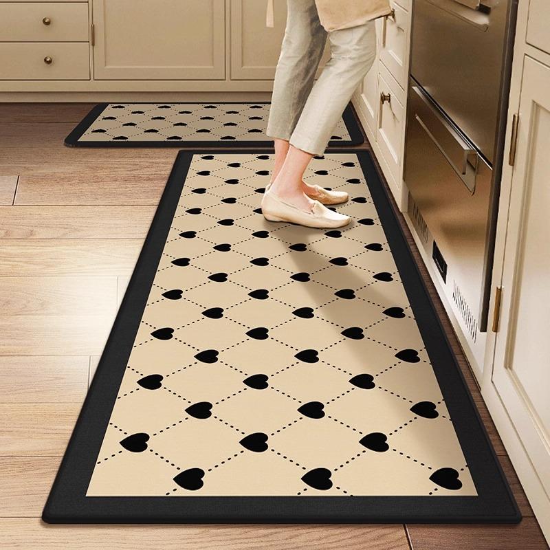 Non-slip Kitchen Mat for Floor Long Strip Runner Rugs Waterproof Anti-fouling Oil-proof Kitchen Carpet PVC Leather Washable Mats