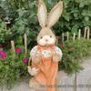 Pastoral Large Peter Rabbit Straw Woven Craft Ornament - Cute Christmas & Halloween Gift