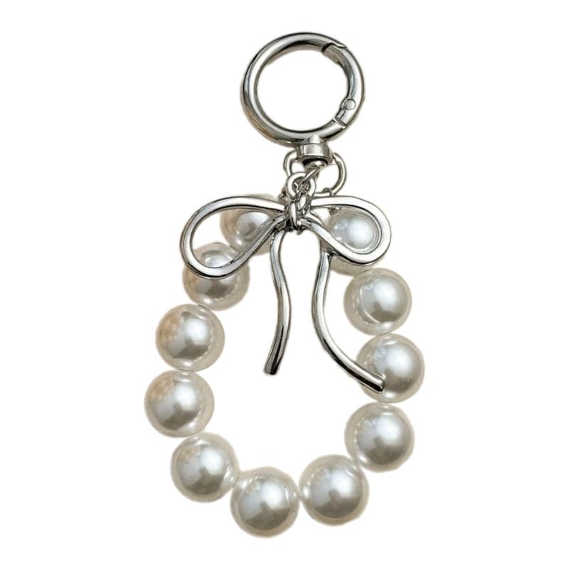

Handmade Jewelry Ornament for Bag Beaded Keyring Fashionable Bowknot Keychain