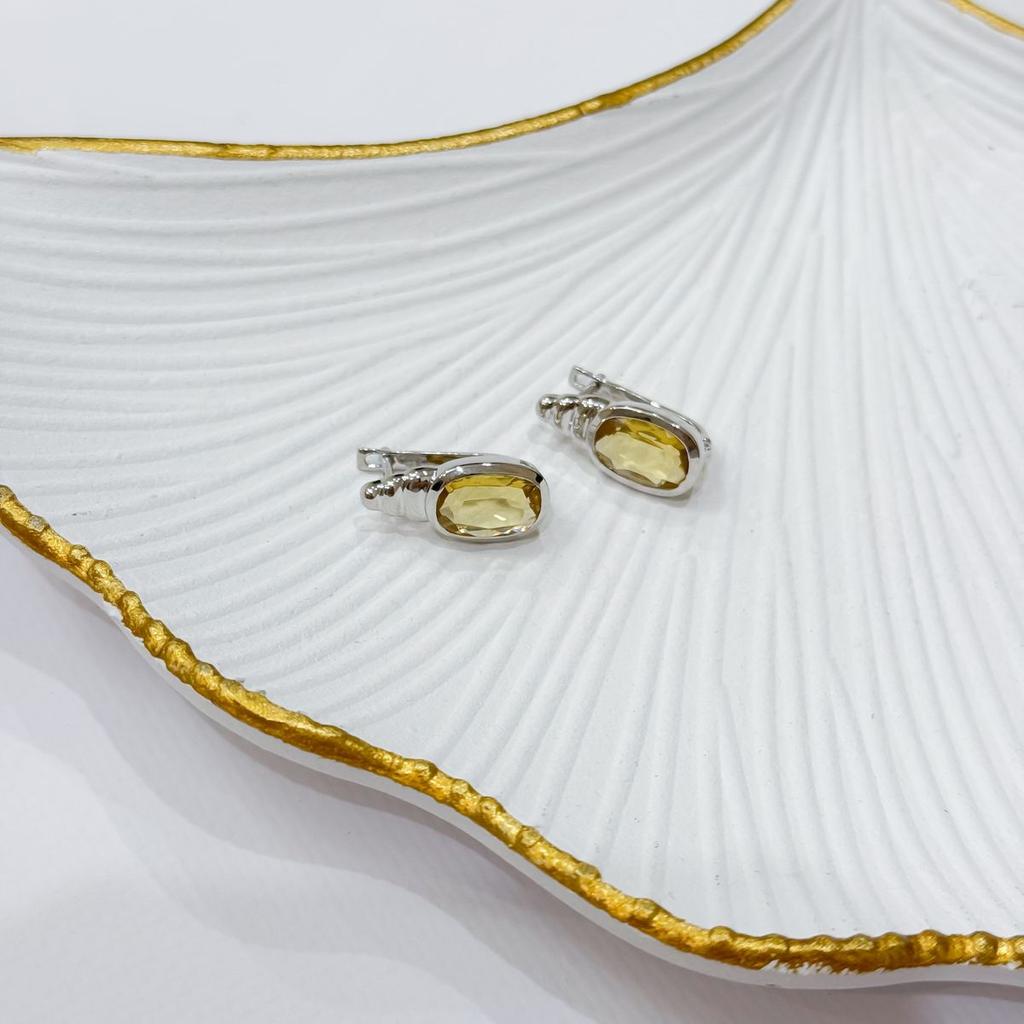 Silver Earrings with Citrine Nano 5.625ct (2170419)