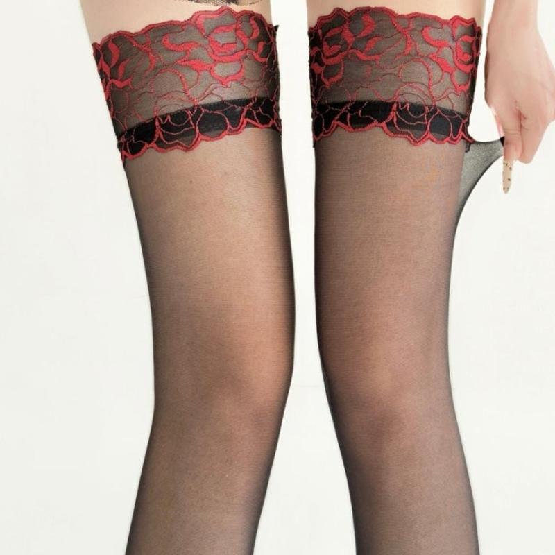 Thigh High Stockings for Women Lace Top Thigh Highs Pantyhose Sheer Tights
