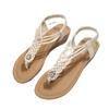 2025 Plus Size Summer Women's Thong Sandals Outdoor Narrow Band Weave Elastic Band Wedges Sandals for Casual Daily Rome Shoes
