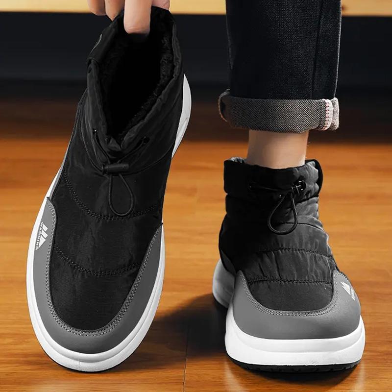 Fashion Mixed Color Men's Cotton Shoes Winter Plus Velvet Warm Casual Snow Boots Outdoor Sports Trendy Comfortable Ankle Boots