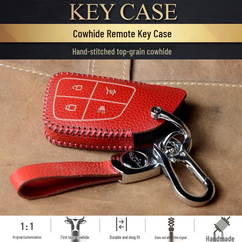 Premium Genuine Cowhide Key Case for Buick Envision: Secure Buckle Set