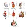 KX4B Christmas Chicken Hanging Pendant Acrylic Animal Ornament for Christmas Tree Car