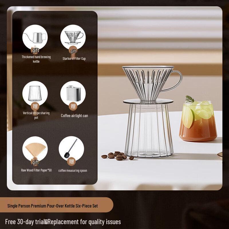 Portable Pour Over Coffee Set with Manual Grinder