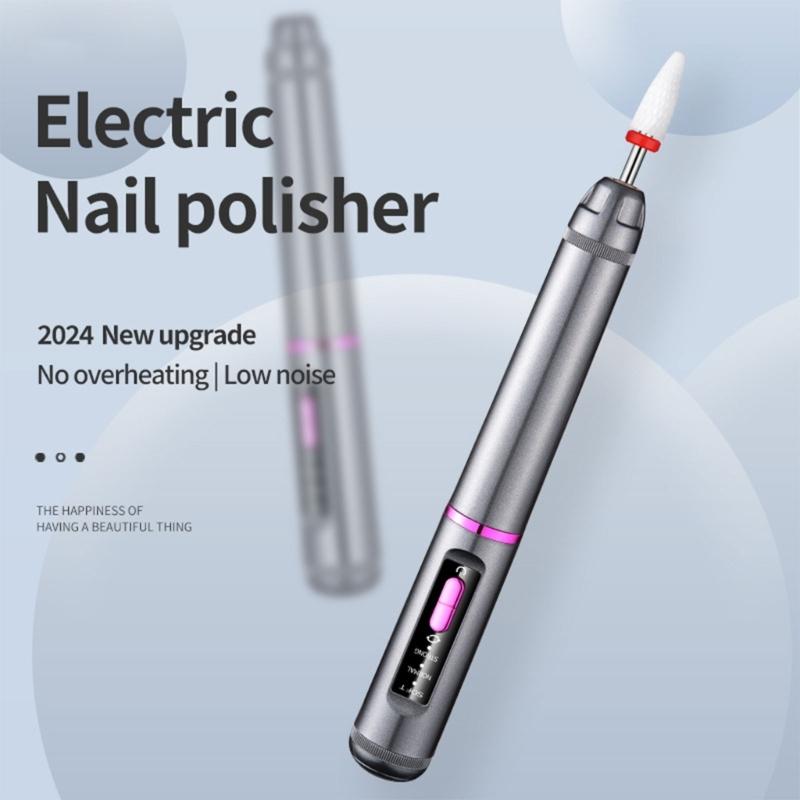 Portable Electric Nail File Set For Acrylic And Gel Nails Manicure Pedicure Kit With Drill Bits USB Rechargeable Device
