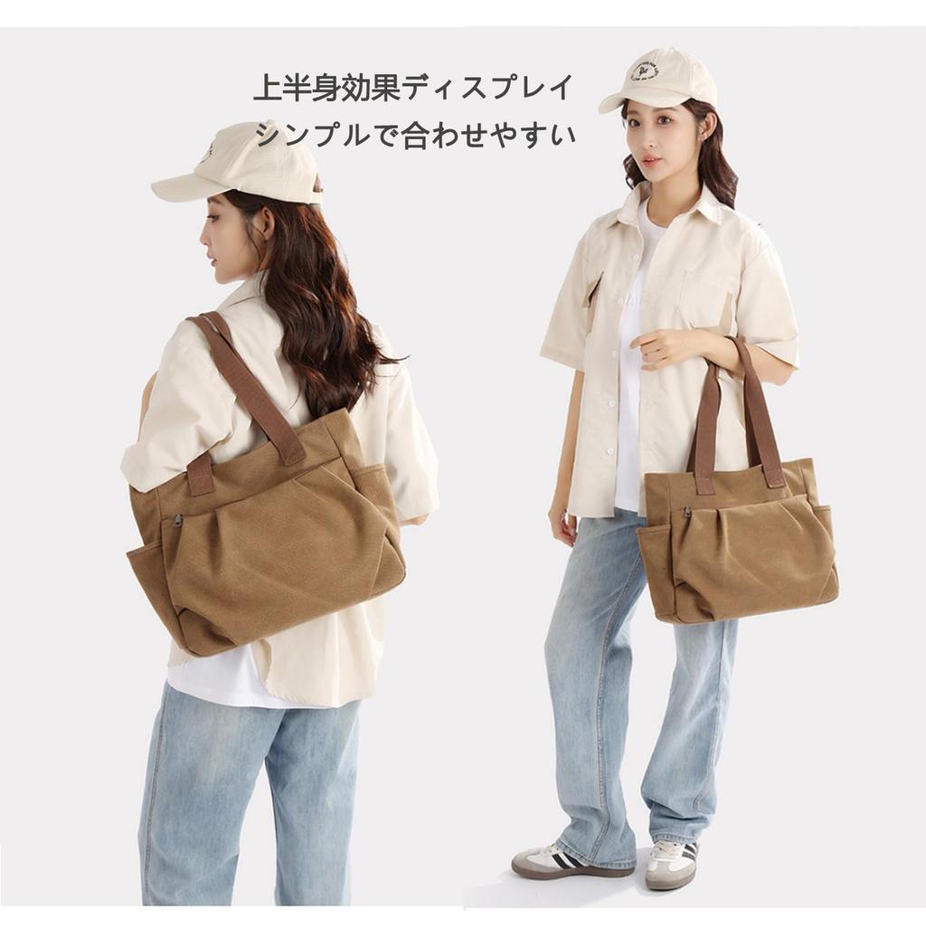 Ebyec Large Capacity Canvas Tote Bag for Solid Shoulder Perfect for or Commuting Women, Color, Unisex, Bag, Students, School,