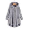 Women's Casual Fashion Button Plush Irregular Solid Color Long Sleeve Jacket