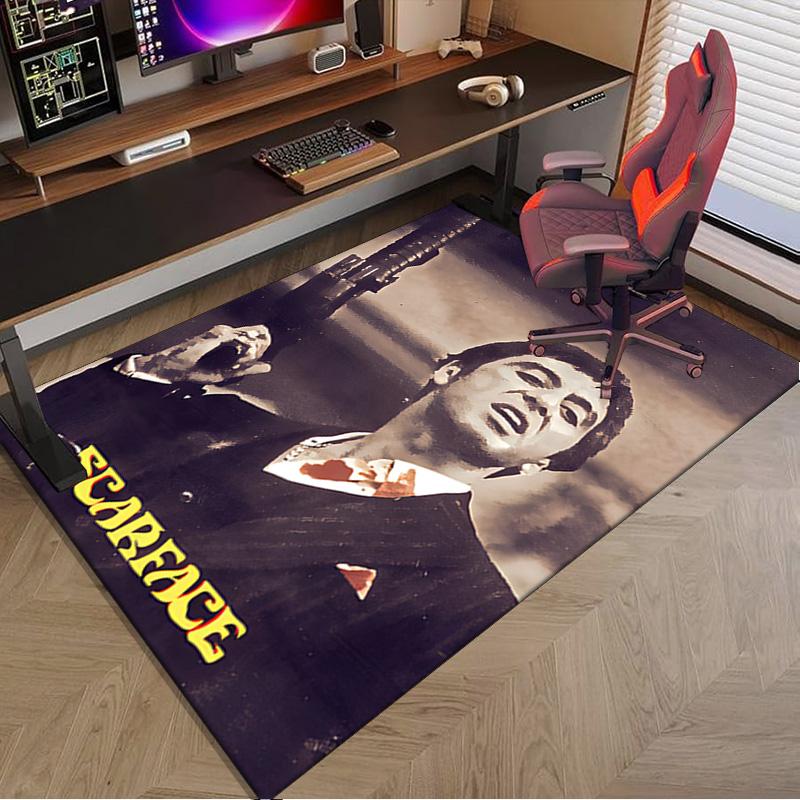 Scarface: Urban Art Carpet, Chair Rug,Rug for Office Bedroom living rooms, Doormat decor Fan Gift Christmas Gift