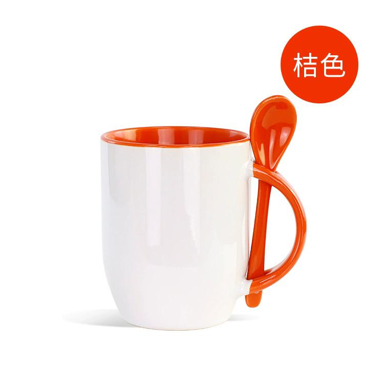 330ml 11oz sublimation ceramic mug sublimation mug cup with spoon for sublimation 301-400ml оранжевый