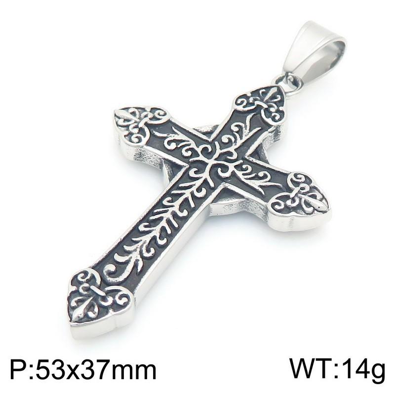 Norse Mythology Black Diamond Eye Of Horus Cross Necklace Retro Viking Sea King Trident Titanium Steel Pendant Men