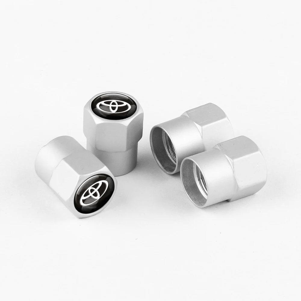 4Pcs Car Wheel Tire Valve Caps Air Stem For Toyota C-hr Rav4 Yaris Hilux Avensis Prius Auris Corolla Cross Tyre Plug Accessories