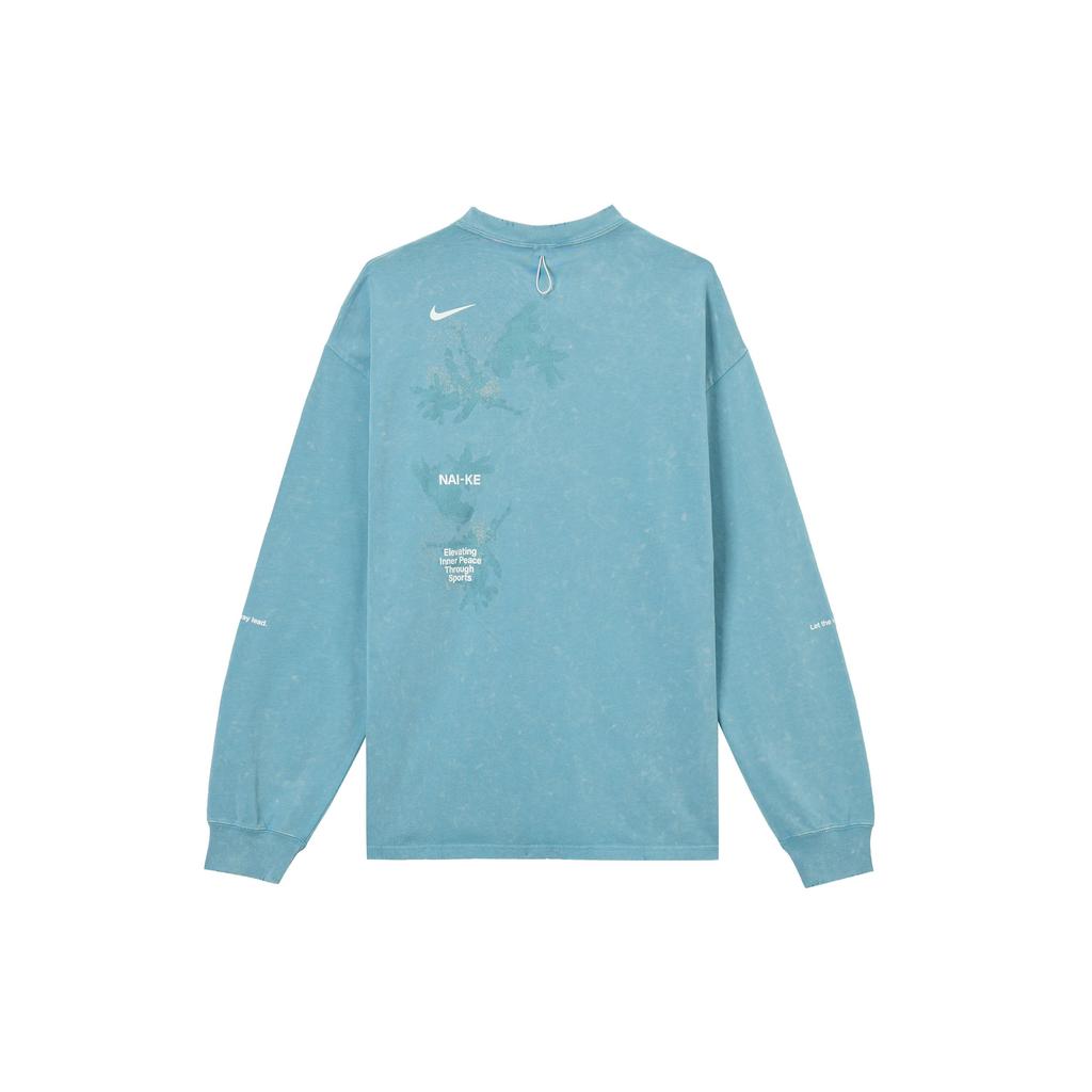 Nike Sportswear Loose Thick Round Neck Dopamine Long Sleeve T-Shirt Men Tops Denim-Blue Green HQ0893464