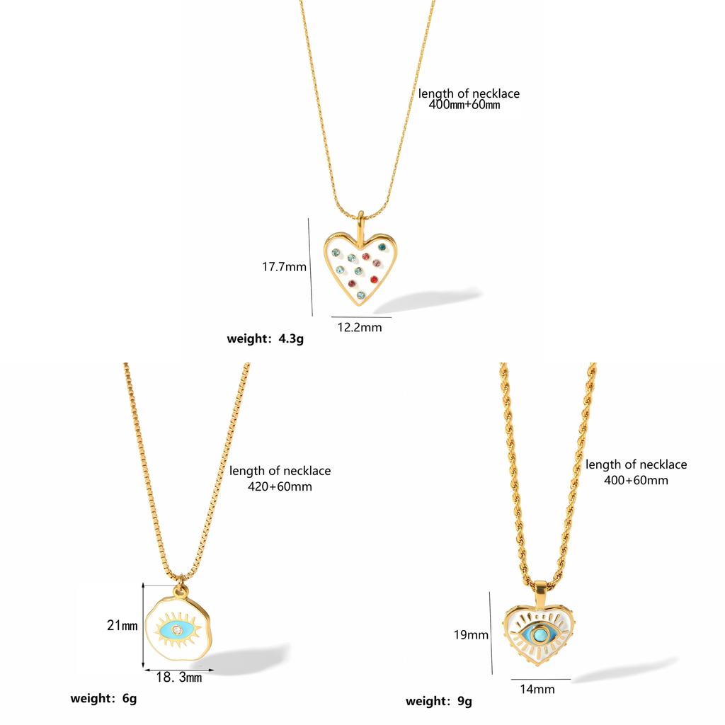 Style Heartshaped Necklace With 18k Gold Plating And Colorful Cz For Women