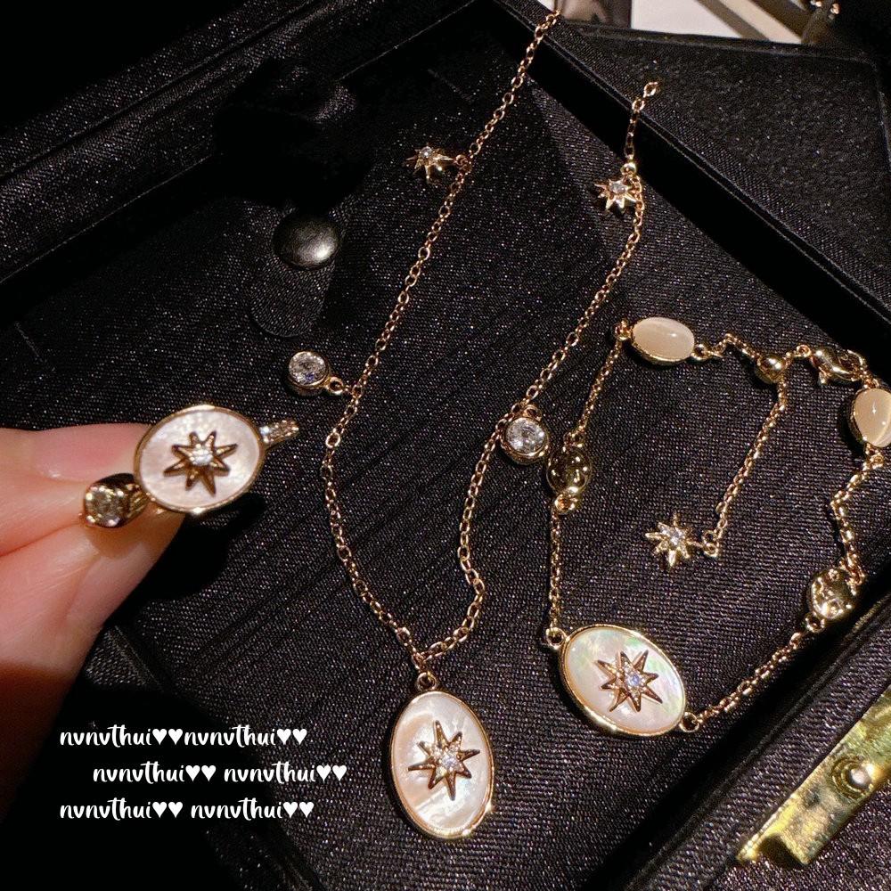Italian Vintage Hammer Meteorite Star Glow Gem Necklace Vintage Comet Fritillary Teardrop Zircon Bracelet