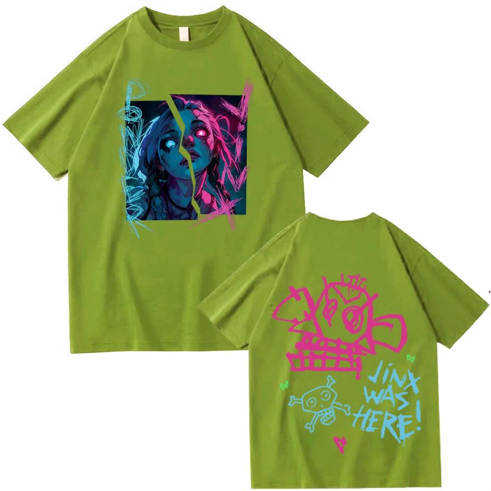 T Shirt Arcane-Jinx T-shirt Unisex Women Harajuku O-neck Summer Casual Shirt