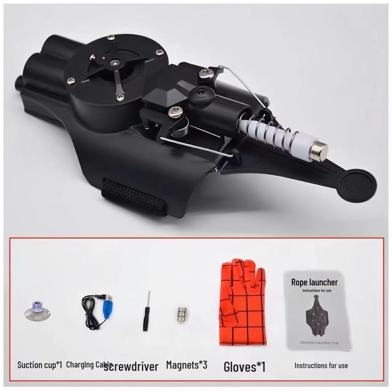 

Перчатка-паук с выдвижным пусковым устройством: Продвинутая черная технология уличная игрушка для детей с присоской. чёрный